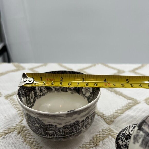 Thames River Scenes by Palissy Pottery Sugar bowl and creamer. Made in England - Picture 12 of 15